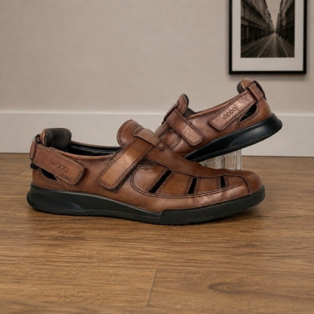 ECCO Transporter Men's 45 US 11-11.5 Brown Leather Fisherman Sandals